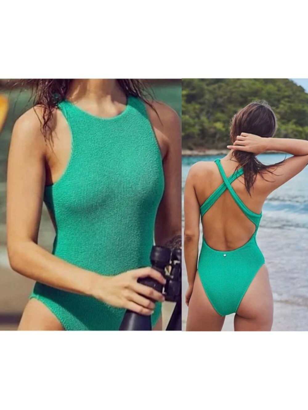RHYTHM. x Free People Wave Break One-Piece Surf Suit in Oasis Size X-Small NWT